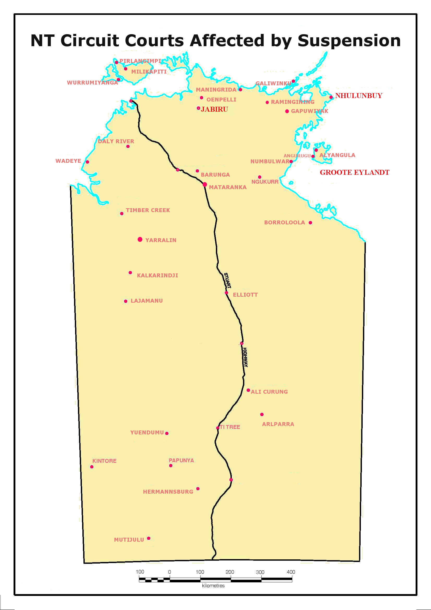 NT circuit courts affected by suspension