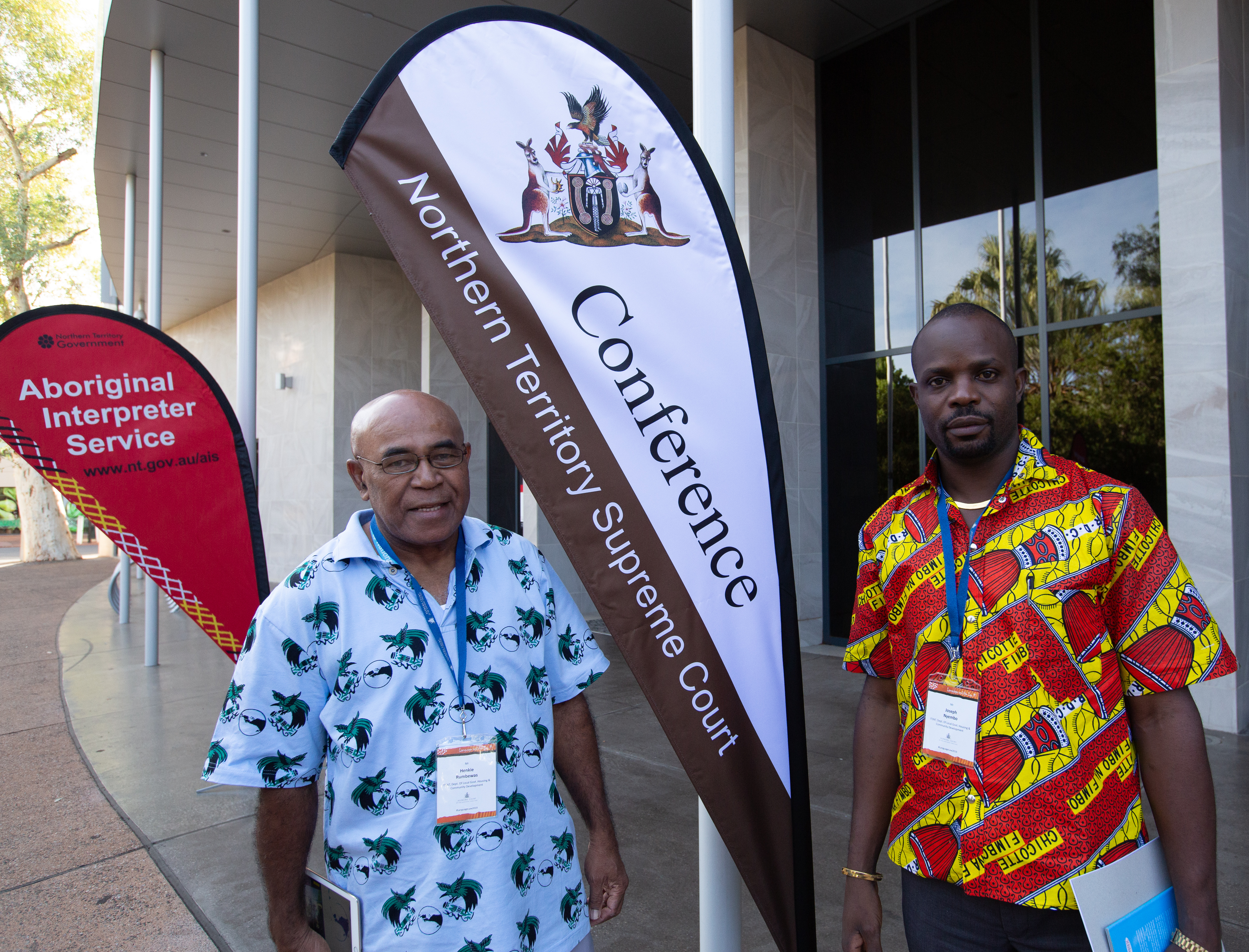 Interpreters outside the Supreme Court in Alice Springs